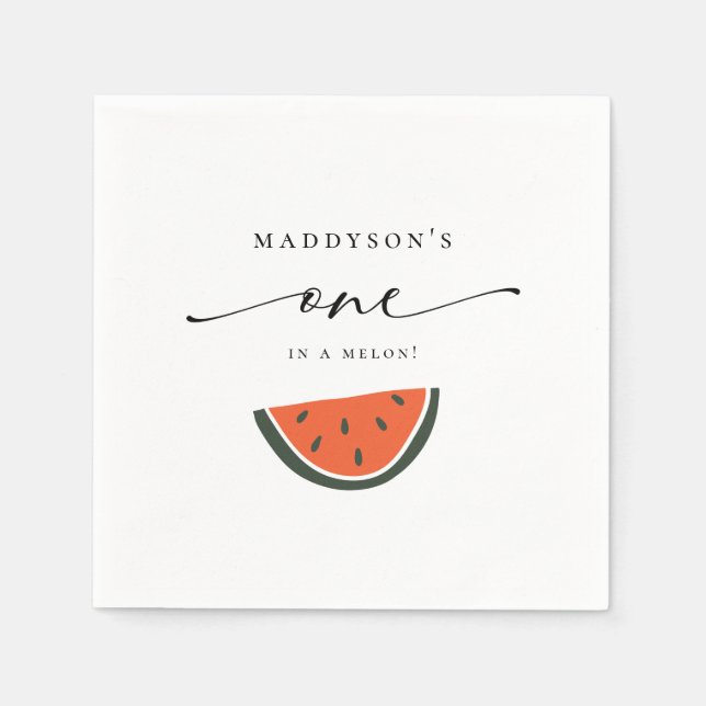 Servilleta De Papel Las toallas Fiestas de uno en Melón (Anverso)