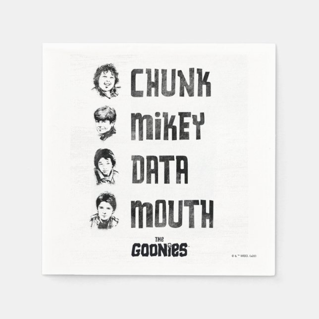 Servilleta De Papel Las tonterías | Chunk, Mikey, Data, Mouth (Anverso)