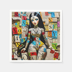 Servilleta De Papel Las travesuras detalladas son la muñeca perfecta p