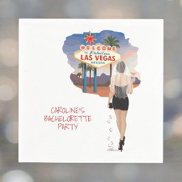 Servilleta De Papel Las Vegas Bachelorette Brown Hair Bride