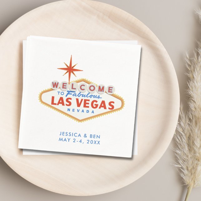 Servilleta De Papel Las Vegas Boda Bienvenidos Fiesta Cocktail Napkins (Las Vegas Wedding Cocktail Napkins)