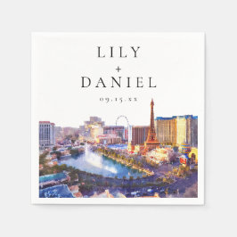 Servilleta De Papel Las Vegas Nevada Watercolor Destination Wedding