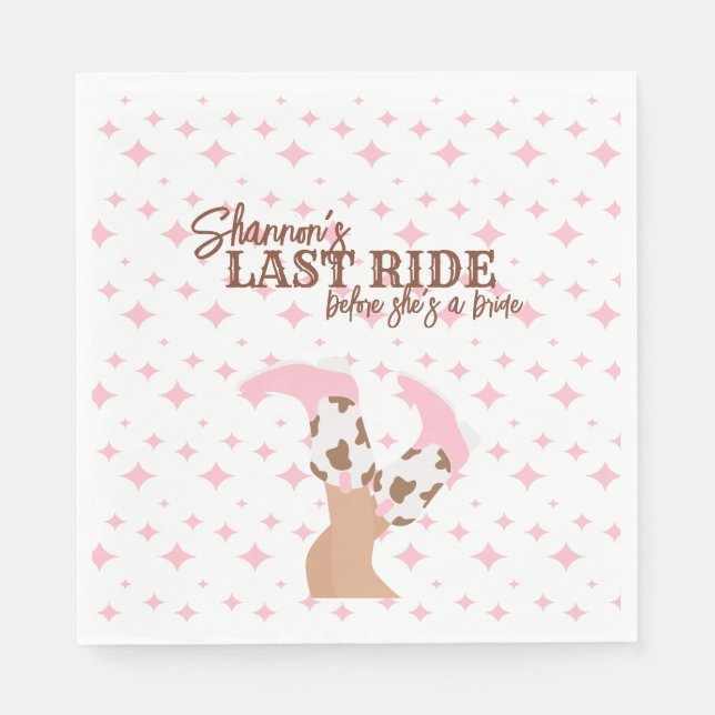 Servilleta De Papel Last Ride Bachelorette Party (Anverso)
