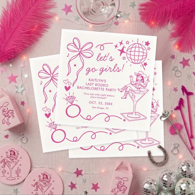 Servilleta De Papel Last Rodeo Disco Cowgirl Bachelorette Party (Subido por el creador)
