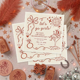 Servilleta De Papel Last Rodeo Disco Cowgirl Bachelorette Party