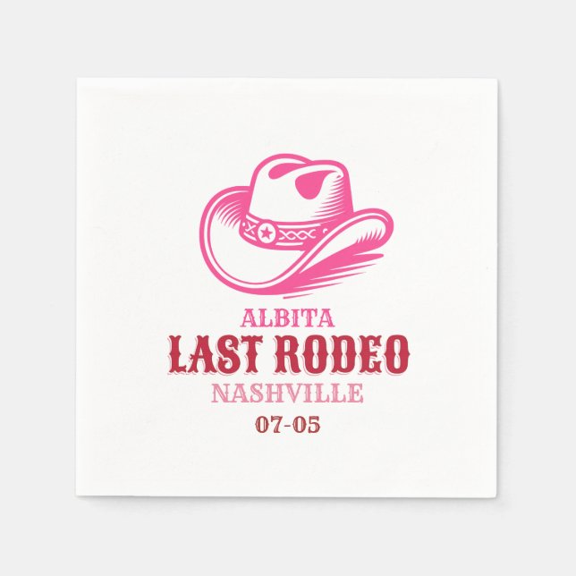 Servilleta De Papel last rodeo pink cowgirl hat (Anverso)