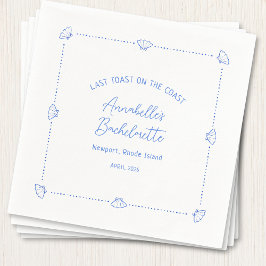 Servilleta De Papel Last Toast on the Coast Bachelorette Party Blue