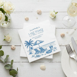 Servilleta De Papel Last Toast on the Coast Beach Bachelorette Party 