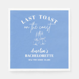 Servilleta De Papel Last toast on the coast blue bachelorette party 
