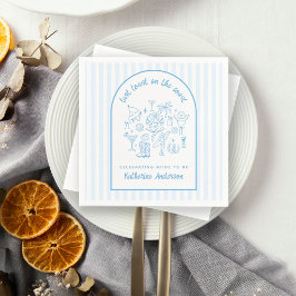 Servilleta De Papel Last Toast on the Coast Blue Stripes Beach