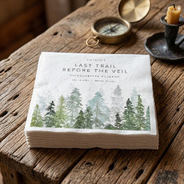 Servilleta De Papel Last Trail Pine Forest Camping Bachelorette Party