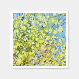 Servilleta De Papel Lauren RosenbergBlooming Forsythia Cocktail Napkin