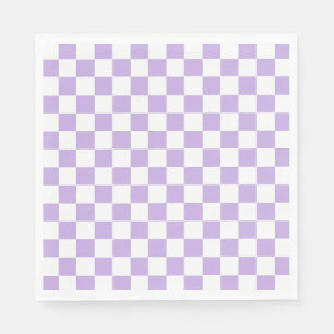 Servilleta De Papel Lavanda a cuadros y blanco