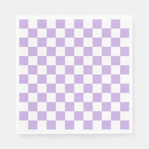 Servilleta De Papel Lavanda a cuadros y blanco