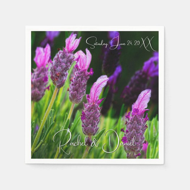 Servilleta De Papel Lavanda, amor y devoción, Boda (Anverso)