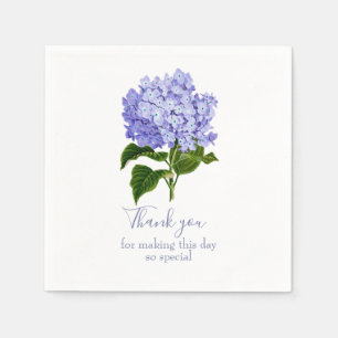 Servilleta De Papel Lavanda Botánica Guión Hidrangea Gracias