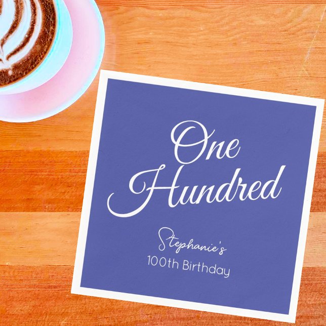 Servilleta De Papel Lavanda con guión moderno 100 cumpleaños (Subido por el creador)