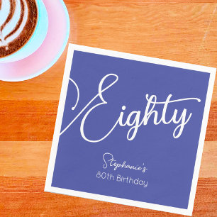 Servilleta De Papel Lavanda con guión moderno 80º cumpleaños