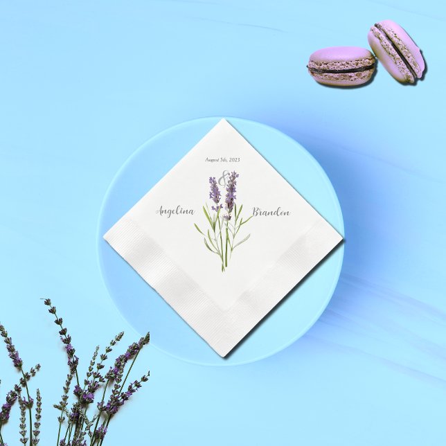 Servilleta De Papel Lavanda de época para boda (Subido por el creador)