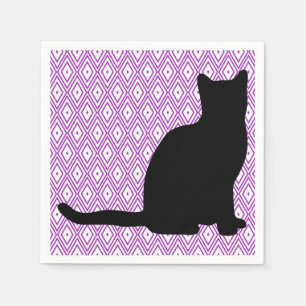 Servilleta De Papel Lavanda del gato y servilletas blancas del