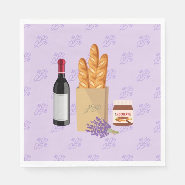 Servilleta De Papel Lavanda del mercado francés (Anverso)