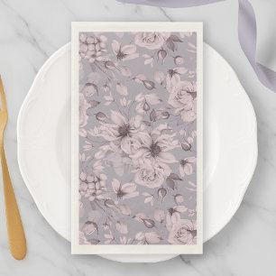Servilleta De Papel Lavanda Gris Floral