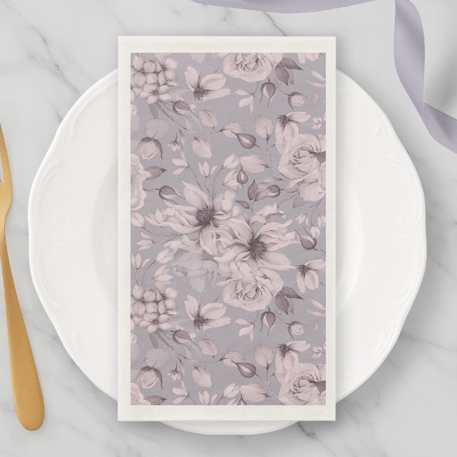 Servilleta De Papel Lavanda Gris Floral  (Subido por el creador)