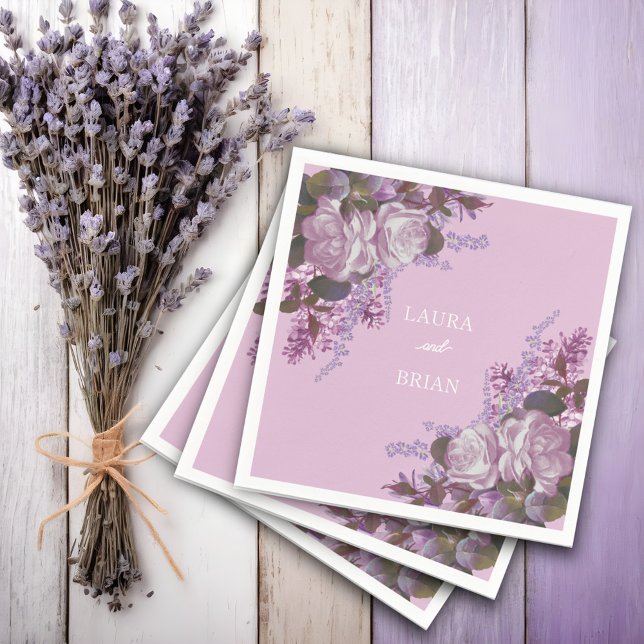 Servilleta De Papel Lavanda, Lilacs y Rosas, Boda (Subido por el creador)