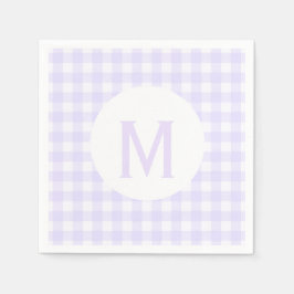 Servilleta De Papel Lavanda paja básica simple Gingham Monograma