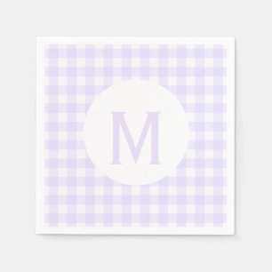 Servilleta De Papel Lavanda paja básica simple Gingham Monograma