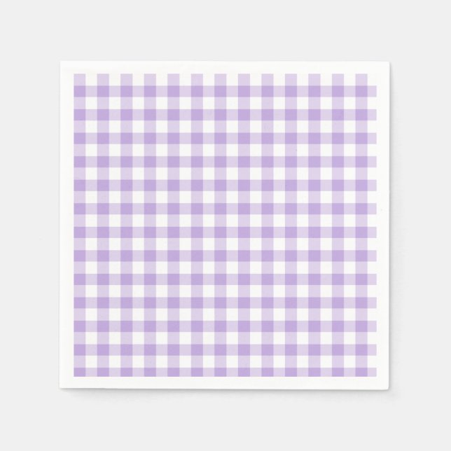 Servilleta De Papel Lavanda suave de Gingham clásica (Anverso)