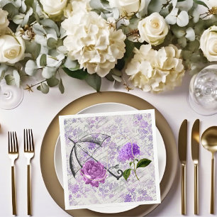Servilleta De Papel Lavanda Victoriana Floral Ephemera Chic Campestre