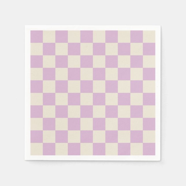 Servilleta De Papel Lavanda y tablero de verificación blanco desactiva (Anverso)