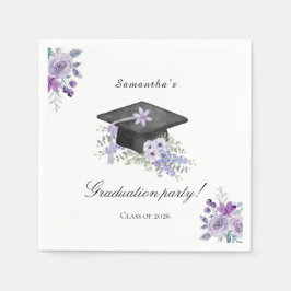 Servilleta De Papel  Lavander Purple Floral Graduation 