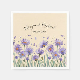 Servilleta De Papel Lavender Bloom Watercolor Boda de flores silvestre