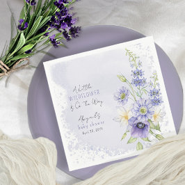 Servilleta De Papel Lavender Boho Un Pequeño Baby Shower De Flor Silve
