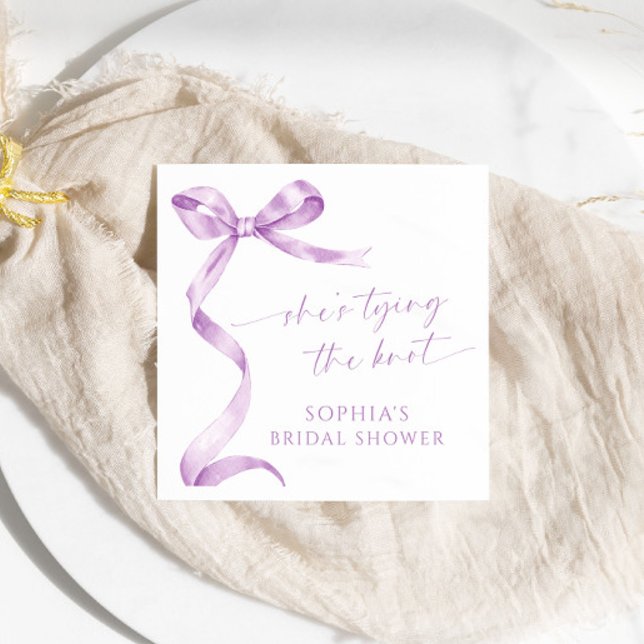Servilleta De Papel Lavender Bow está atando la ducha nupcial (Subido por el creador)