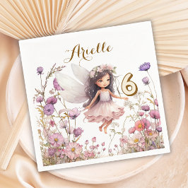 Servilleta De Papel Lavender Fairy wildflower pixie cumpleaños