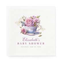 Lavender Floral Tea Cup Baby Fiesta Baby Shower