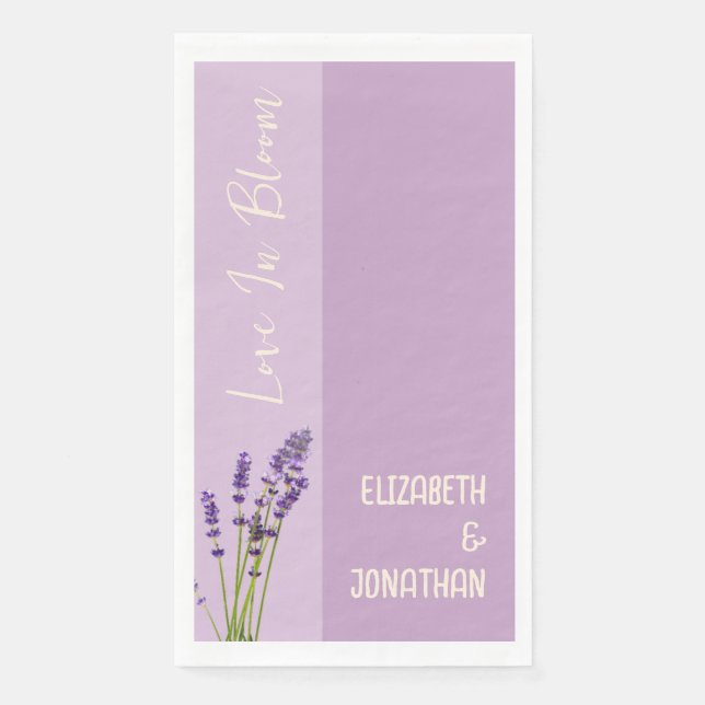 Servilleta De Papel Lavender Love Boda (Anverso)