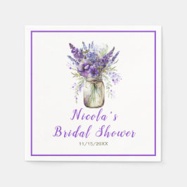 Servilleta De Papel Lavender Mason Jar Bridal Shower