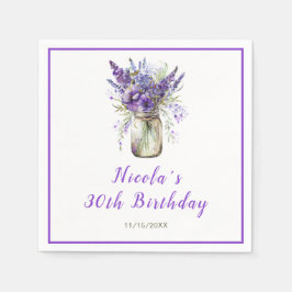 Servilleta De Papel Lavender Mason Jar Cumpleaños