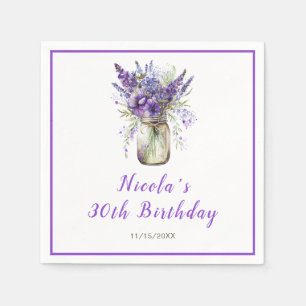 Servilleta De Papel Lavender Mason Jar Cumpleaños