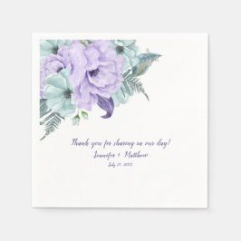 Servilleta De Papel Lavender Mint Morple Watercolor Peonies Recepción