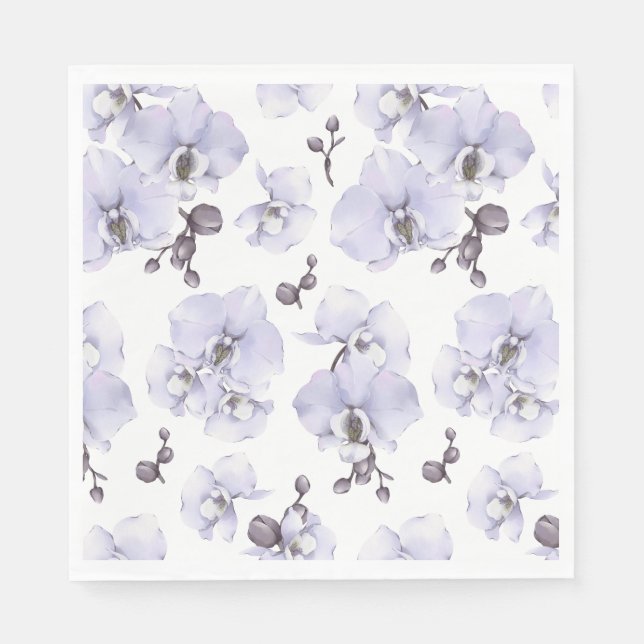 Servilleta De Papel Lavender Orchid Baby Shower Napkins  (Anverso)