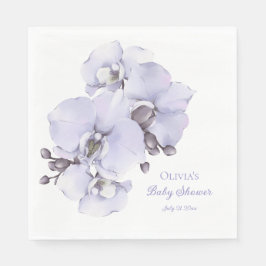 Servilleta De Papel Lavender Orchid Baby Shower Napkins - Floral Baby 