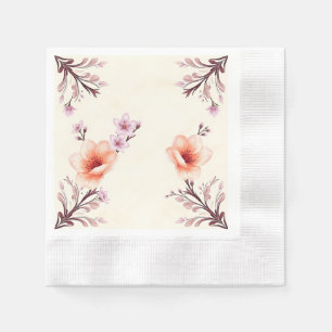 Servilleta De Papel Lavender Peach Blossoms Art Deco