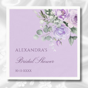 Servilleta De Papel Lavender Peony Watercolor Floral Brillante
