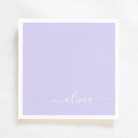 Lavender Purple Girly Script Monograma Nombre mode