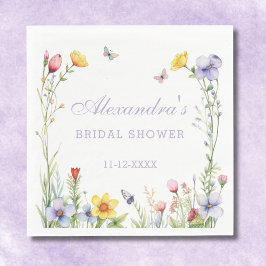 Servilleta De Papel Lavender Summer Wildflowers Boho Bridal Shower